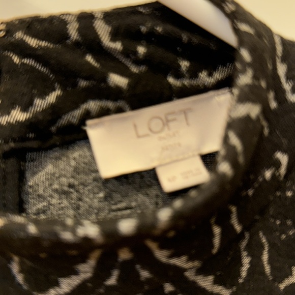 Loft mock turtle neck black dress. Petite size 4 - Picture 2 of 4